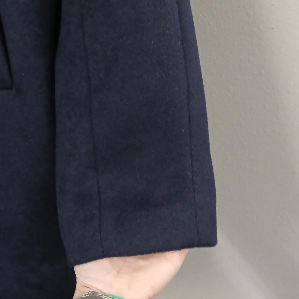 NWT Ann Taylor Elegant Blue Double-Breasted Women's Pea Coat XS - Picture 4 of 8